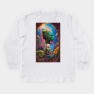 fantasy floral imagination #4 Kids Long Sleeve T-Shirt